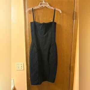 DSQUARED2 black textured knee length dress